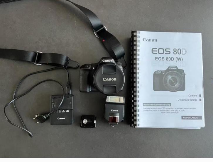 Canon 80D met toebehoren en rugtas, Audio, Tv en Foto, Fotocamera's Digitaal, Zo goed als nieuw, Spiegelreflex, Canon, Ophalen