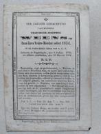 oud doodsprentje Poperinge 1864, Verzamelen, Bidprentjes en Rouwkaarten, Verzenden