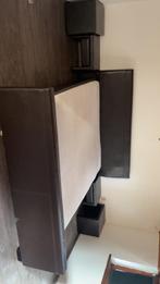 Bed 2 persoon kunstleder. (MOET DRINGEND WEG), Huis en Inrichting, Slaapkamer | Bedden, Ophalen, Gebruikt, Bruin, Tweepersoons