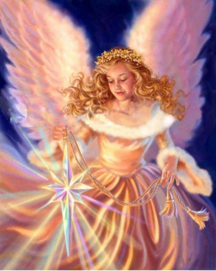 Diamond Painting - Vierkante Steentjes - Engel - 50 x 40 Cm, Hobby en Vrije tijd, Knutselen, Nieuw, Knutselwerk, Ophalen of Verzenden