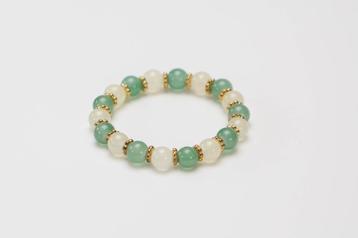 Elastische armband van glasparels, Enlèvement ou Envoi, Neuf, Avec bracelets à breloques ou perles