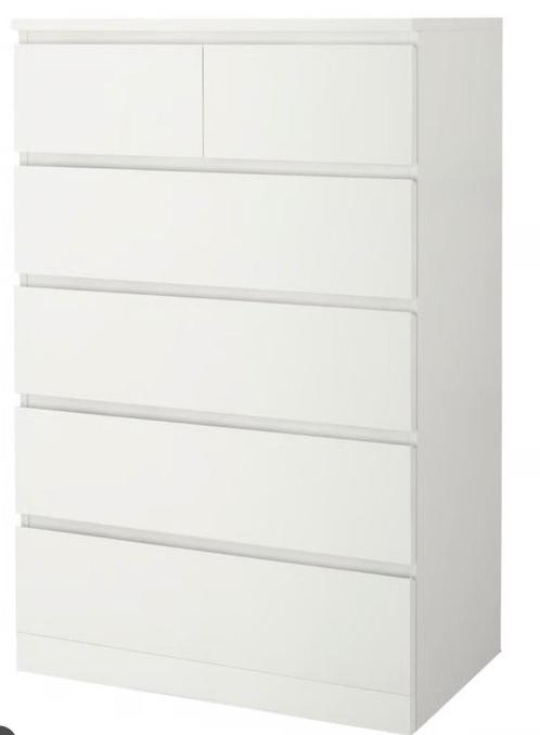 IKEA Malm ladekast 80cm x 123cm - wit - 3 stuks beschikbaar, Huis en Inrichting, Kasten | Ladekasten, Zo goed als nieuw, 100 tot 150 cm