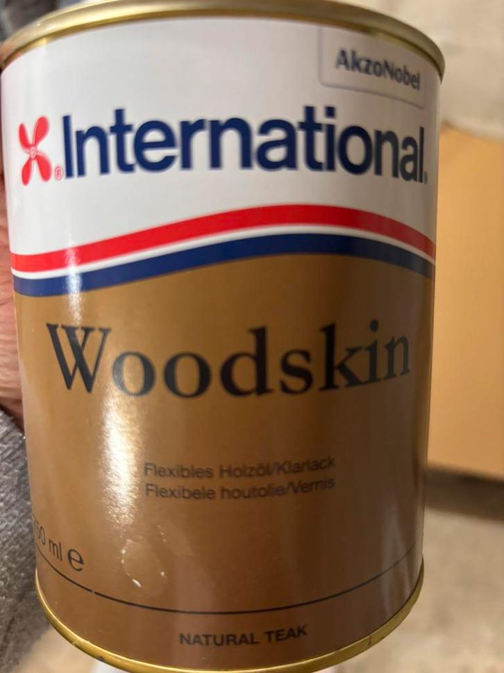 International woodskin teakkleurige houtolie/vernis 0,75l, Watersport en Boten, Accessoires en Onderhoud, Nieuw, Verven, Ophalen of Verzenden