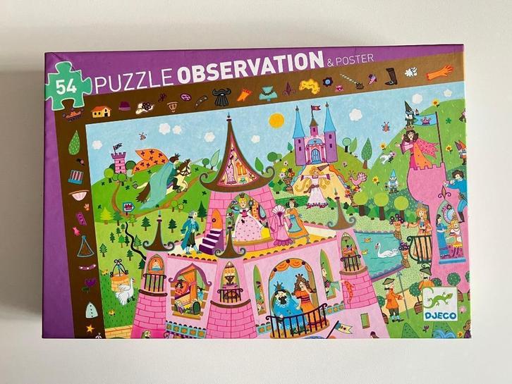 Puzzle Observation Princesses Djeco, Enfants & Bébés, Jouets | Puzzles pour enfants, Utilisé, 4 à 6 ans, Plus de 50 pièces, Enlèvement ou Envoi