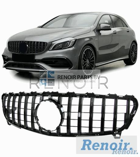 W176 GT Grill MB A Klasse Facelift Panamericana Glans Zwart, Auto-onderdelen, Overige Auto-onderdelen, Gebruikt, Ophalen of Verzenden