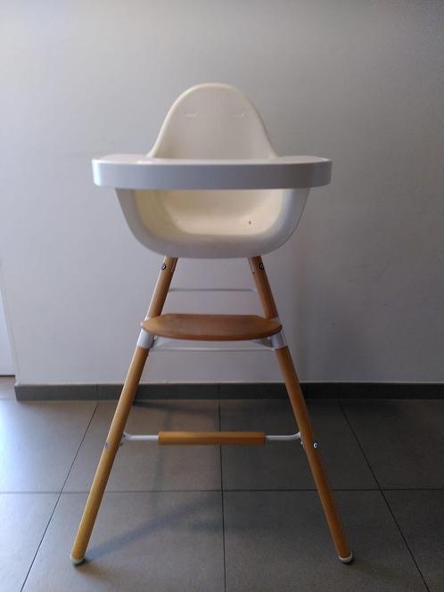 Kinderstoel Evolu 2 naturel/wit, Kinderen en Baby's, Kinderstoelen, Zo goed als nieuw, Meegroeistoel, Aanschuifbaar, Afneembaar eetblad