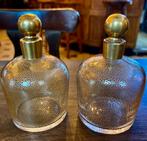 2 antieke parfum flessen Art nouveau era  goud gedecoreerd, Verzamelen, Ophalen of Verzenden