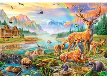 Puzzel van 3.000 stukjes „Deer family” (122 x 85 cm) beschikbaar voor biedingen