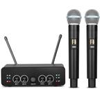 Draadloze microfoon, metaal, dual professionele UHF, Muziek en Instrumenten, Microfoons, Ophalen of Verzenden, Zo goed als nieuw