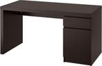 Ikea malm bureau bruin + kolomkast, Maison & Meubles, Bureaux, Enlèvement, Utilisé, Bureau