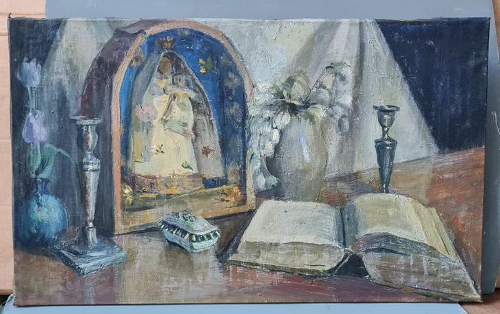 Save this little prayer for you - Oliedoek symboliek, Antiek en Kunst, Kunst | Schilderijen | Klassiek, Ophalen of Verzenden