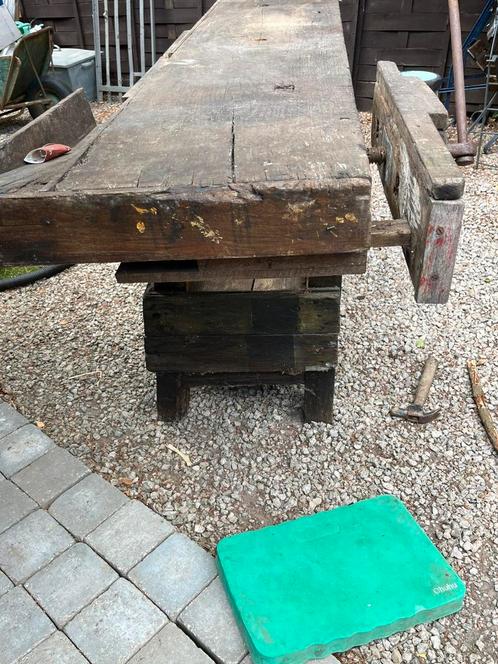 Établis en bois h:85 cm longueur: 2m Largeur: 47cm, Doe-het-zelf en Bouw, Werkbanken, Ophalen