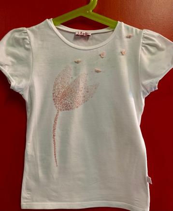 Wit t.shirt " Il Gufo" met lichte print - 6 jaar -maat 116 beschikbaar voor biedingen