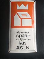 Oud & Zwaar & ZELDZAAM ASLK EMAILLE RECLAMEBORD  ( Bieden! ), Ophalen of Verzenden, Gebruikt, Reclamebord