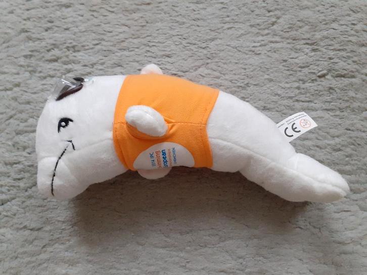 knuffel mascotte dolfijn EK zwemmen IPC Eindhoven 2014, Verzamelen, Sportartikelen en Voetbal, Gebruikt, Beeldje of Poppetje, Ophalen of Verzenden