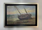 Vissersboot op het strand - Louis Van Den Eynde (1881-1966), Antiek en Kunst, Ophalen of Verzenden