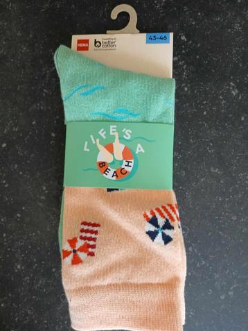 1 NIEUW paar herensokken "life's a beach" maat 43-46 beschikbaar voor biedingen