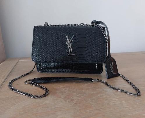 Yves Y S L kleine schoudertas met python, Handtassen en Accessoires, Tassen | Damestassen, Zo goed als nieuw, Zwart, Ophalen of Verzenden