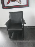 Prachtige zwarte lederen fauteuil - als NIEUW - TOPKOOPJE !!, Ophalen