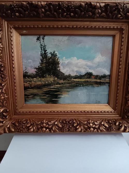 De waterkant, Antiek en Kunst, Kunst | Schilderijen | Klassiek, Ophalen of Verzenden