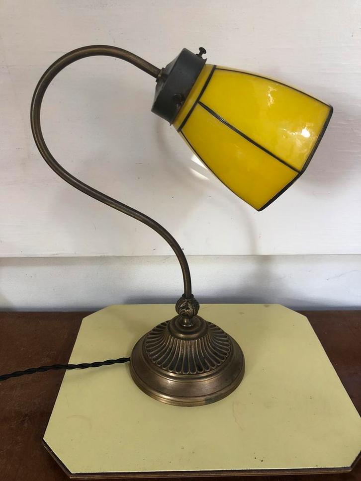 Tafellamp messing cygnet Art Deco, Huis en Inrichting, Lampen | Tafellampen, Zo goed als nieuw, Ophalen of Verzenden