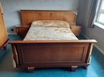 2-persoonsbed met 2 nachtkastjes, Huis en Inrichting, Slaapkamer | Bedden, Ophalen, Gebruikt, Bruin, Klassiek