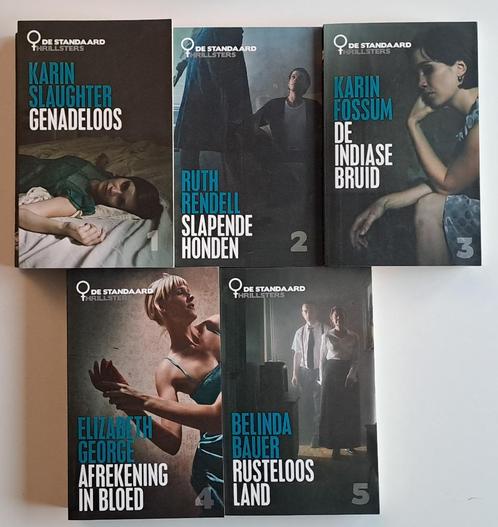 Pakket 5 Thrillsters – De Standaard, Livres, Thrillers, Utilisé, Enlèvement ou Envoi