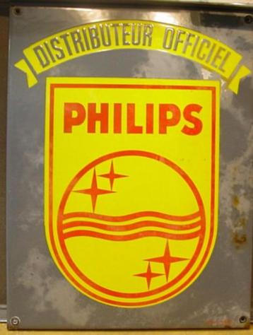 Plaque émaillée Distributeur PHILIPS - Radio., Enlèvement, Utilisé, Panneau publicitaire