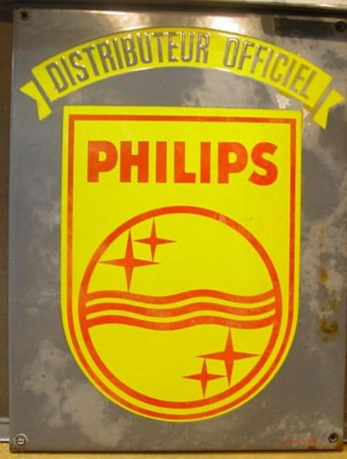 Geëmailleerde plaat PHILIPS-distributeur - Radio., Verzamelen, Merken en Reclamevoorwerpen, Gebruikt, Reclamebord, Ophalen