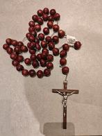 Vintage rozenkrans met houten kralen, rooms katholieke kerk, Verzamelen, Ophalen of Verzenden
