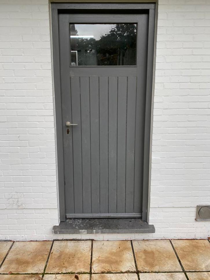 Deur in meranti, Doe-het-zelf en Bouw, Deuren en Vliegenramen, Zo goed als nieuw, Garagedeur, 200 tot 215 cm, 80 tot 100 cm, Hout