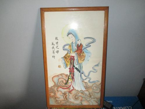 VINTAGE JAPANSE SCHILDERIJ OP ZIJDEDOEK, Antiek en Kunst, Kunst | Schilderijen | Klassiek, Ophalen of Verzenden