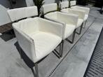 Vintage stoelen, Huis en Inrichting, Stoelen, Ophalen, Gebruikt, Wit, Leer