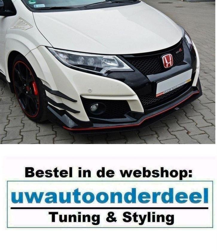 Maxton Spoiler Lip Splitter Voor Honda Civic Type R Mk9, Auto diversen, Tuning en Styling, Verzenden