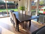 Uittrekbare tafel met 6 stoelen, Huis en Inrichting, Tafels | Eettafels, 200 cm of meer, 50 tot 100 cm, Gebruikt, Rechthoekig