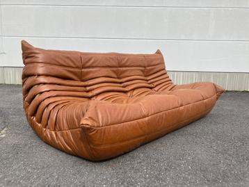 Vintage Cognac lederen 3zit in nieuwstaat! (Evtl met 1zit) beschikbaar voor biedingen