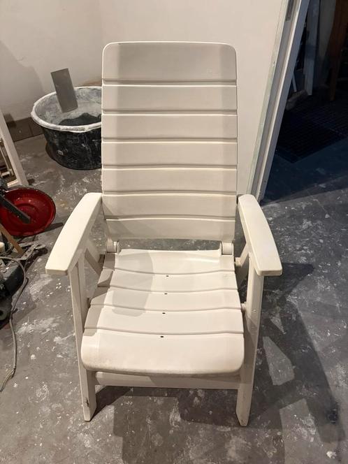 Tuinstoelen verstelbaar kunststof wit, Tuin en Terras, Tuinstoelen, Zo goed als nieuw, Kunststof, Verstelbaar, Ophalen