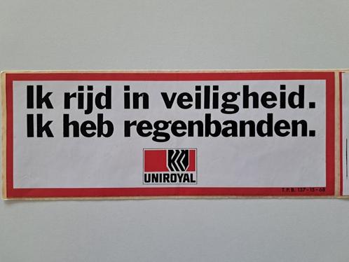 Vintage Sticker - Uniroyal - Veiligheid - Regenbanden, Verzamelen, Stickers, Zo goed als nieuw, Auto of Motor, Ophalen of Verzenden