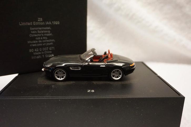 BMW Z8 IAA 1999 zwart 80420007671 Minichamps 1:43, Hobby & Loisirs créatifs, Voitures miniatures | 1:43, Utilisé, Voiture, MiniChamps