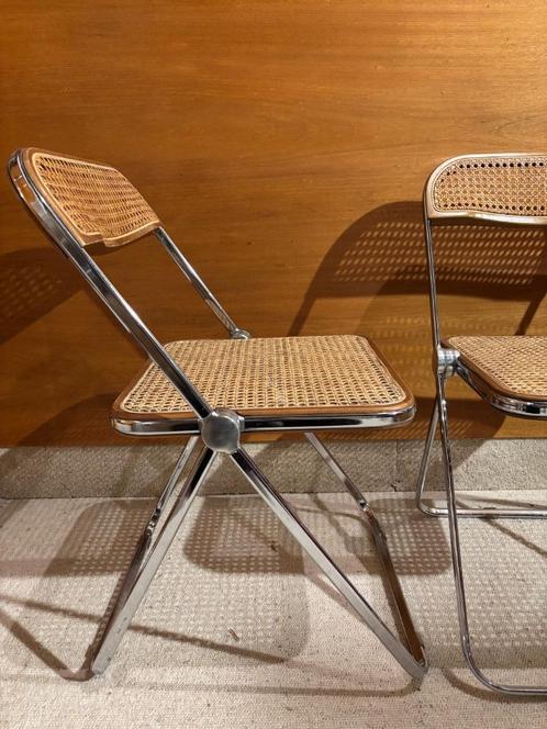 Paire Plia Piretti en cannage, Antiek en Kunst, Antiek | Meubels | Stoelen en Sofa's, Ophalen