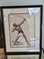 Paul Odner- boogschutter - houtskool tekening, Antiek en Kunst, Ophalen
