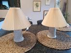 2 ravissantes lampes de chevet en porcelaine de Bruxelles, Comme neuf, Enlèvement ou Envoi