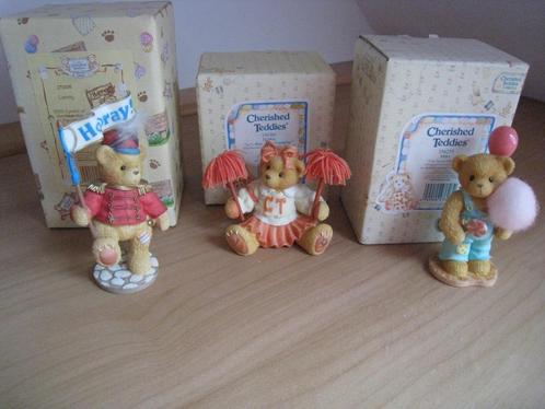 Cherished Teddies - Fair Marching Band - 3 pieces + boxes, Collections, Ours & Peluches, Comme neuf, Statue, Cherished Teddies