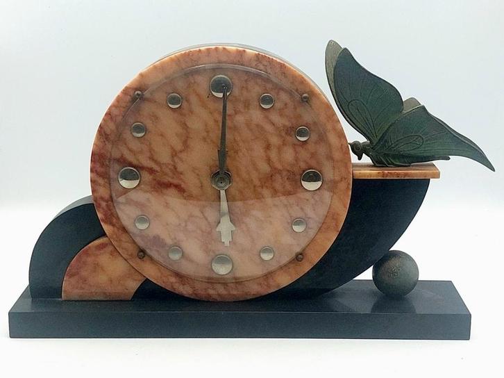 3-delig marmeren art deco mantelstuk, Antiek en Kunst, Curiosa en Brocante, Ophalen