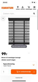 2 Houtlook Jaloezie Ravi Black 50mm 120x175 cm (2 stuks), Ophalen, 100 tot 150 cm, Zwart, Zo goed als nieuw