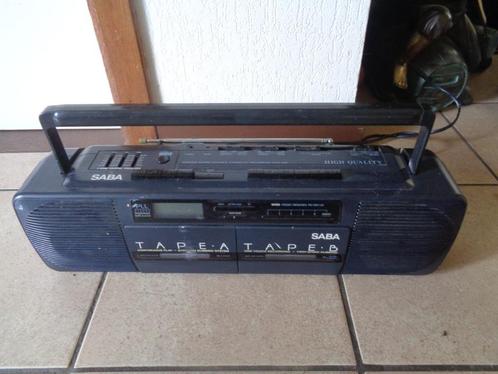 Saba RCR 588 casetten speler 50 x 12 x 14 cm, Audio, Tv en Foto, Cassettedecks, Dubbel, Tiptoetsen, High speed dubbing, Ophalen of Verzenden