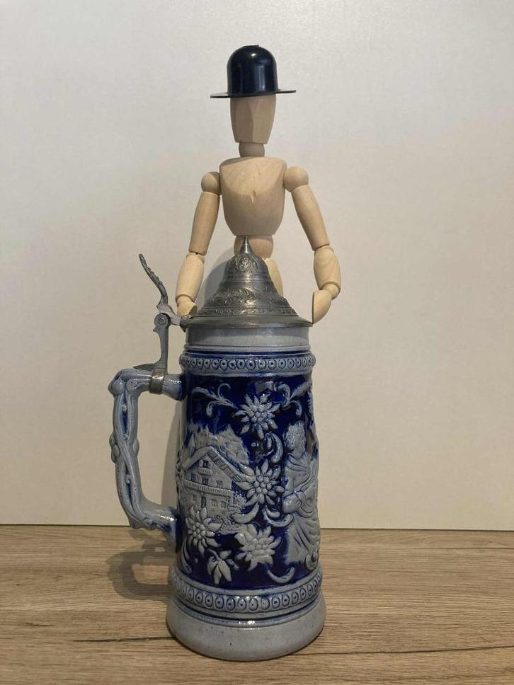 Antieke mok bedekt met Duitse zandsteen, Antiek en Kunst, Antiek | Keramiek en Aardewerk, Ophalen of Verzenden
