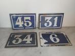 3 oude emaille huisnummers, Ophalen of Verzenden