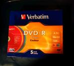 Verbetim DVD-R 4,7GB 16X SLIM CASE 5 stuks facoty sealed, Ophalen of Verzenden, Nieuw in verpakking, Boxset