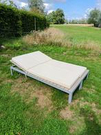 2 Mooie kwalitatieve ligbedden met kussen voor tuin/terras, Jardin & Terrasse, Chaises longues, Enlèvement, Comme neuf, Aluminium